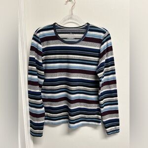 Cuddl Duds Women's Striped Sweater - Blue, Gray, Black, White, Purple